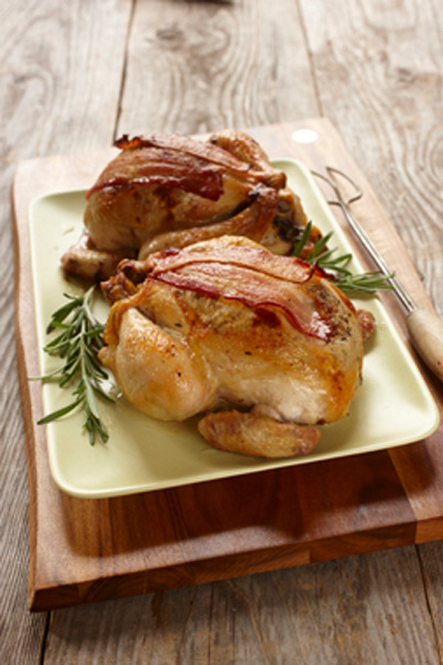 Bacon Wrapped Cornish Hen With Goat Cheese Stuffing Meat Poultry Ontario